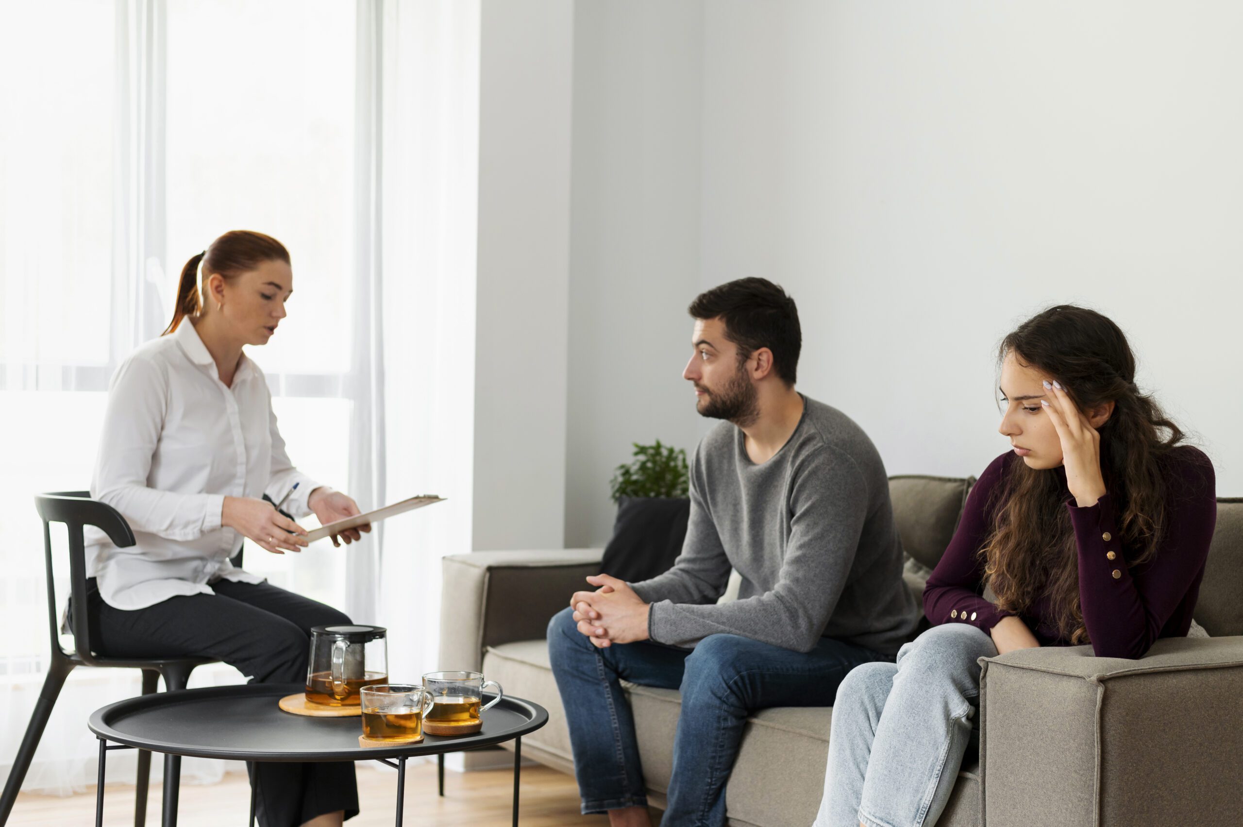 Adults participating in structured anxiety treatment program in a counseling office.