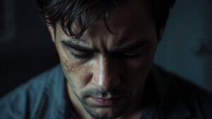 Bipolar Disorder and Substance Abuse hero image of a man looking down while suffering from bipolar.