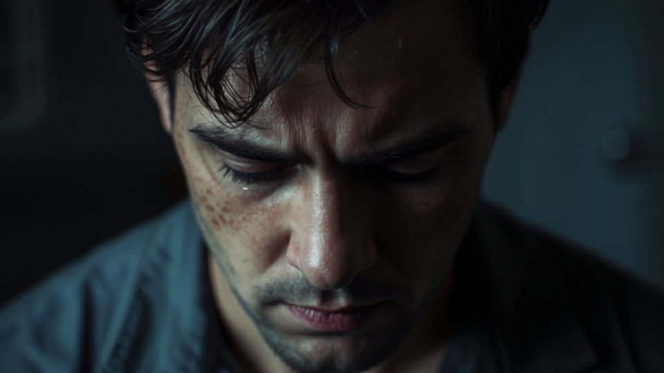 Bipolar Disorder and Substance Abuse hero image of a man looking down while suffering from bipolar.